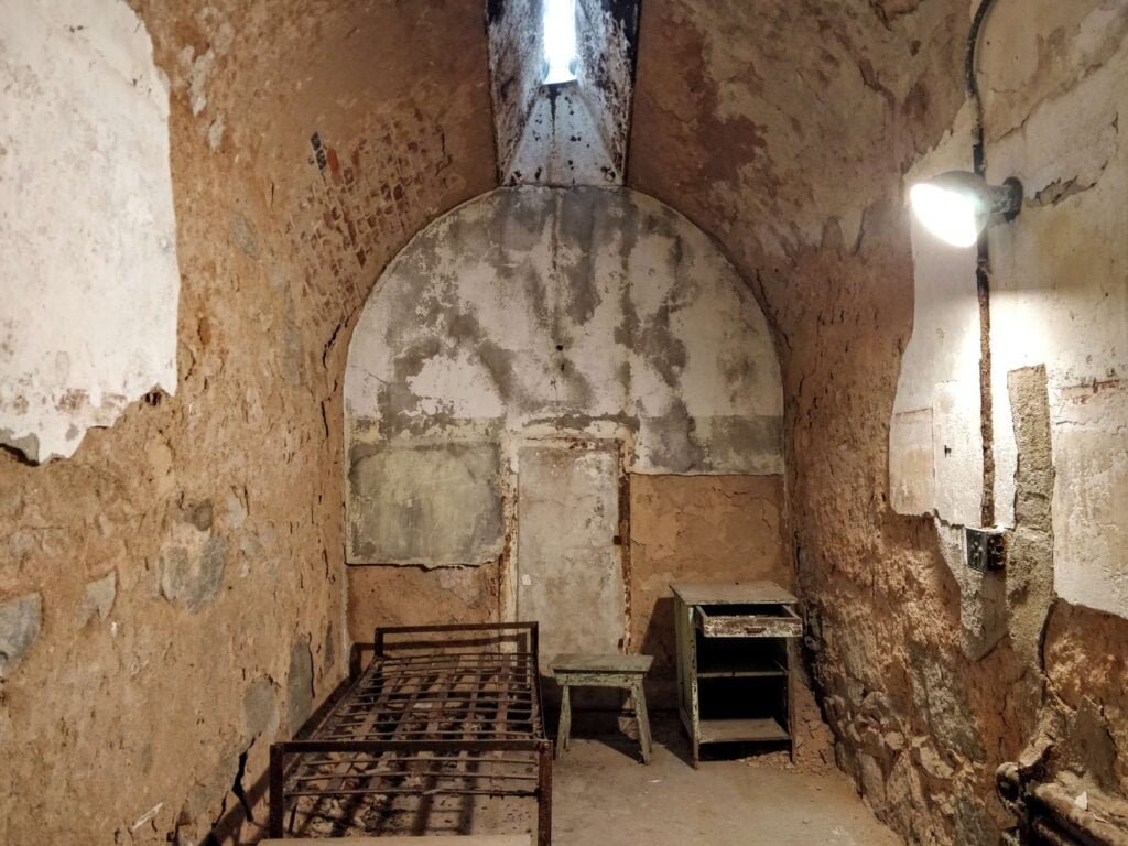 Eastern State Penitentiary Cell with Bed Frame