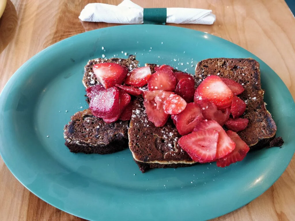 Chocolate Cake Toast Morning Glory Eatery in Satellite Beach, Florida