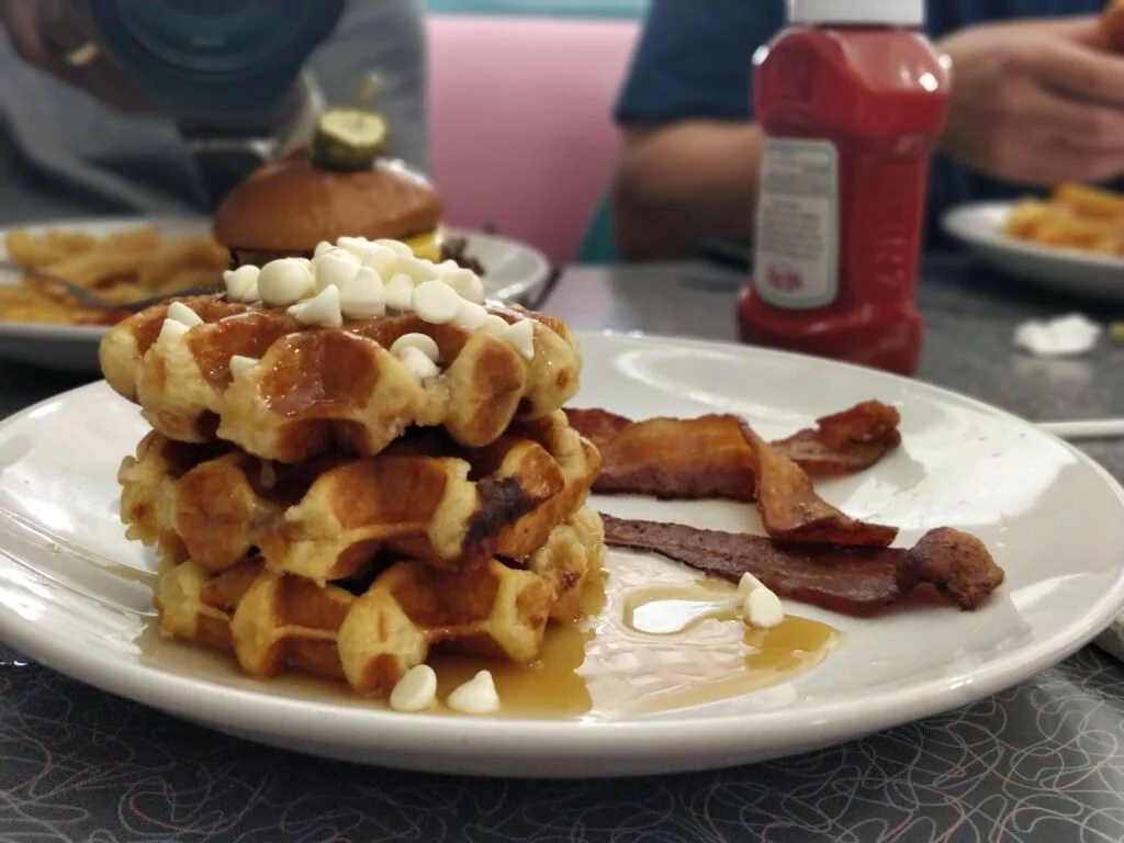 Chocolate Chip Belgian Waffle Fender’s Diner in Cornelia, Georgia